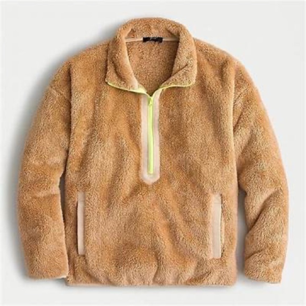 J.Crew Superplush sherpa half-zip pullover